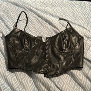 Leather crop top